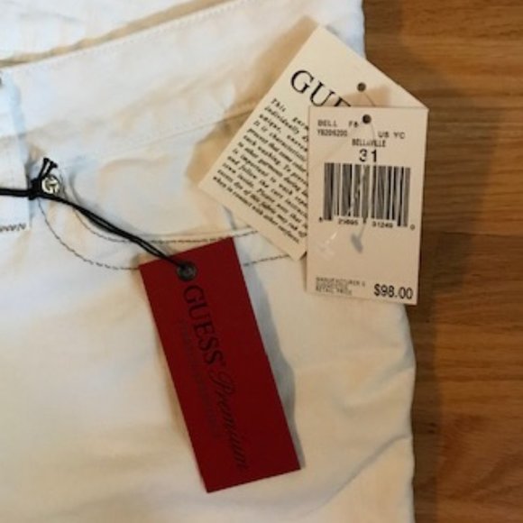 Guess Premium Denim White Ankle Length Jeans - Size 31 - Picture 4 of 4